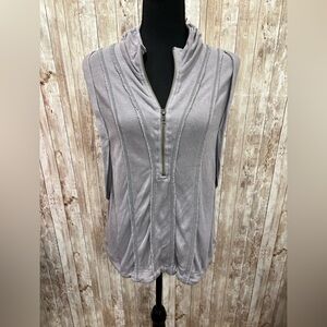 Free People Movement Gray Zip-Up Vest |‎ Size M